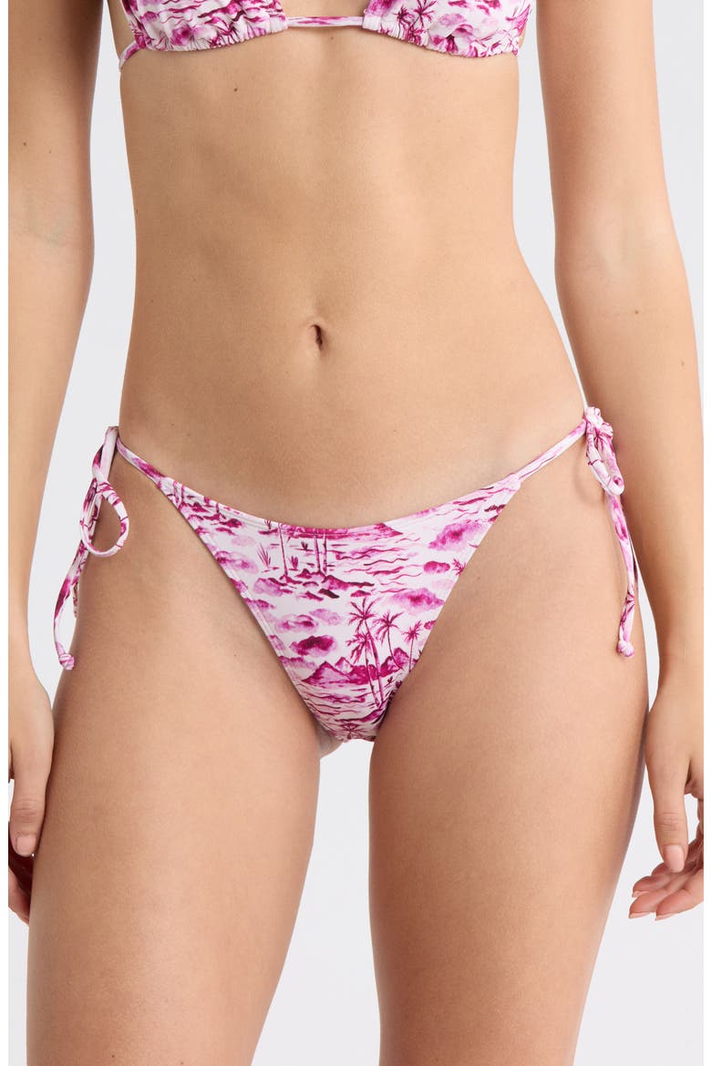 High Cut Side Tie Bikini Bottoms, Main, color, PINK