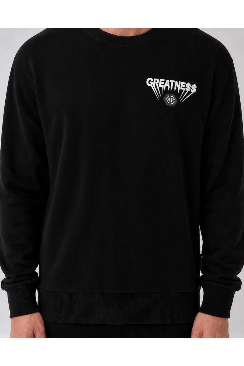 Fleece Round Neck Sweatshirt Greatness Men, Alternate, color, black