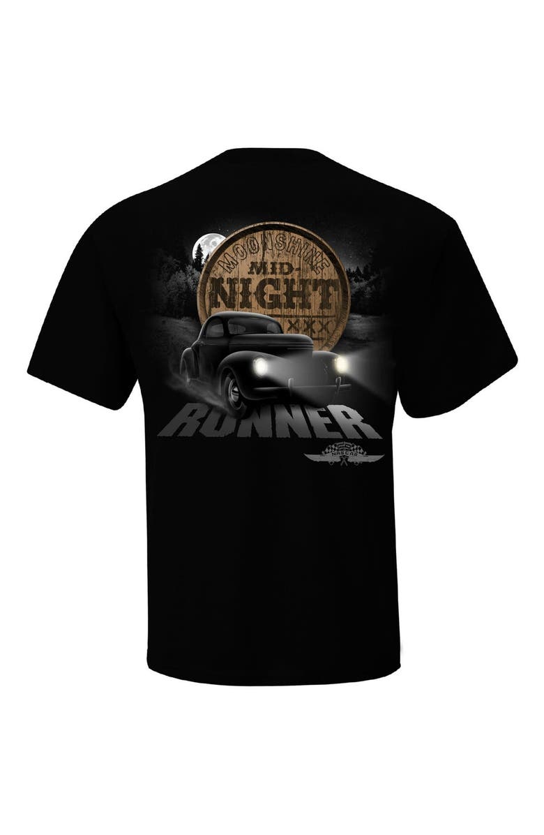 CHECKERED FLAG Men's Checkered Flag Sports Black NASCAR Moonshine Midnight Runner T-Shirt, Alternate, color,
