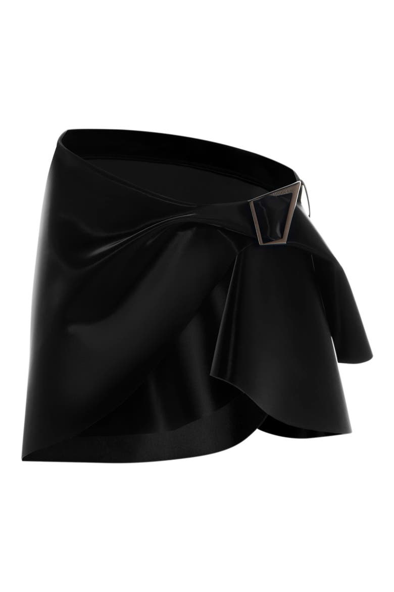 Gathered Techno Jersey Miniskirt, Alternate, color, 1999 BLACK