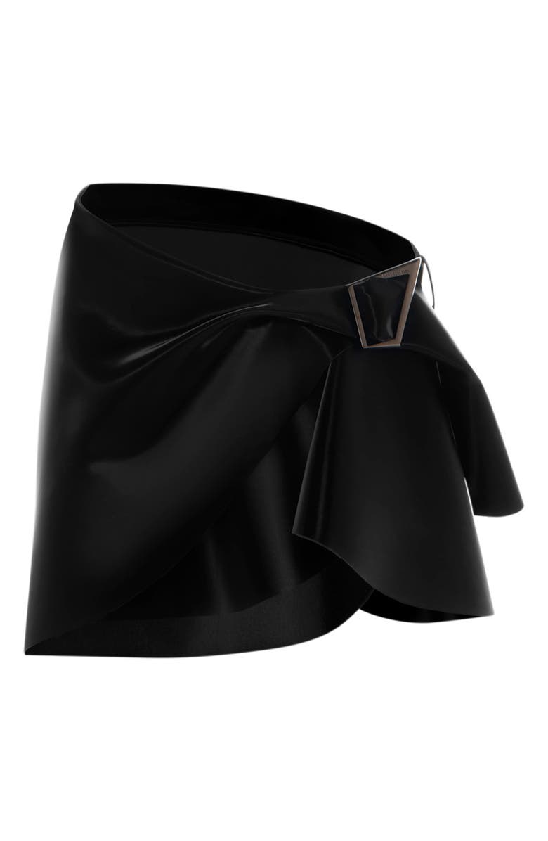 MUGLER Gathered Techno Jersey Miniskirt, Alternate, color,