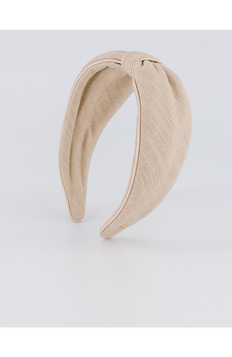 Alexandre de Paris Linen Sahara Headband, Main, color, Beige
