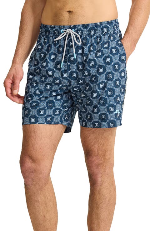 Naples Barcelos Tiles 6-Inch Performance Swim Trunks
