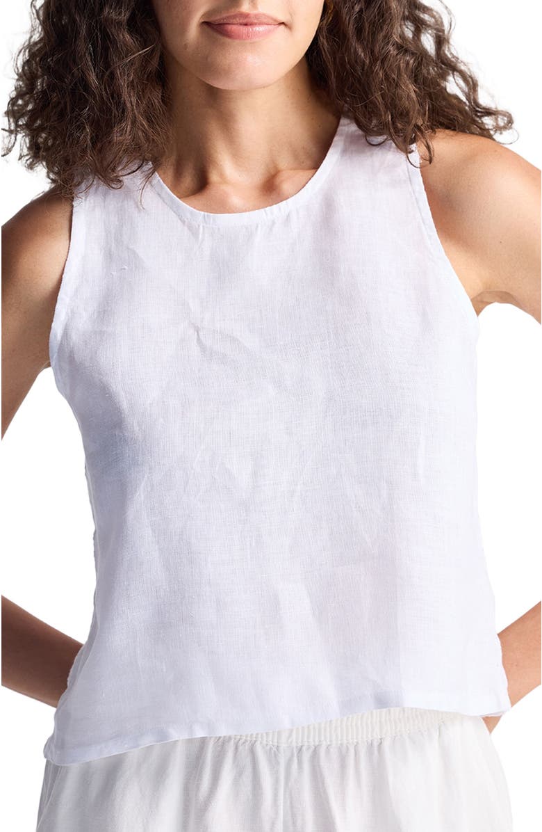 Reistor Button Back Embroidered Crop Top, Alternate, color, Coconut White