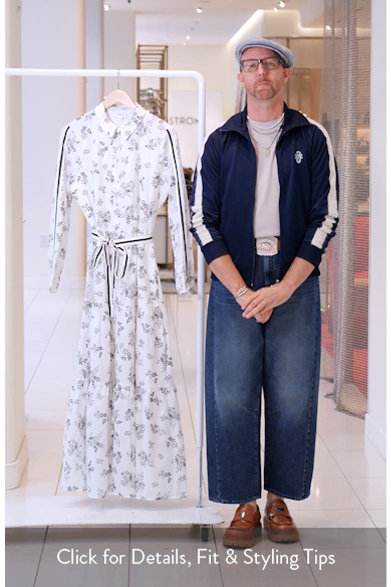 Floral Long Sleeve Cotton Maxi Shirtdress video