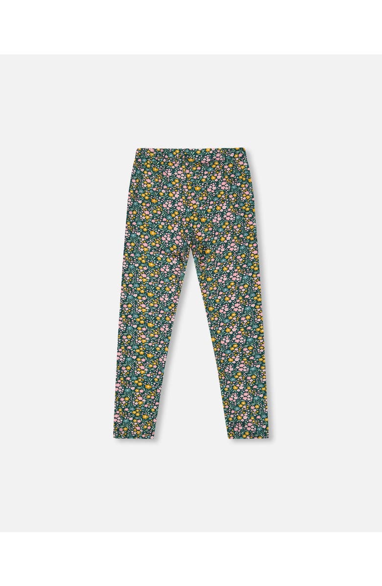 Deux par Deux Leggings with Flower, Alternate, color, Green