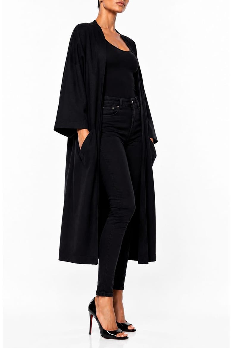 Open Sweater Duster, Alternate, color, BLACK
