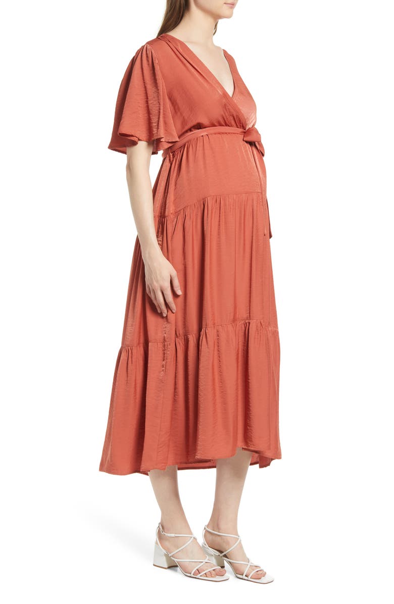 Angel Maternity Crossover Faux Wrap Maternity Maxi Dress, Alternate, color,