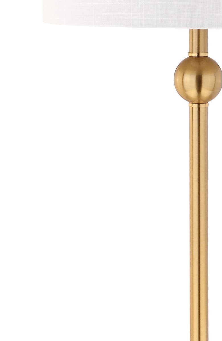 JONATHAN Y Hollis 34" Metal LED Table Lamp, Brass with Crystal Base, Alternate, color, Brass