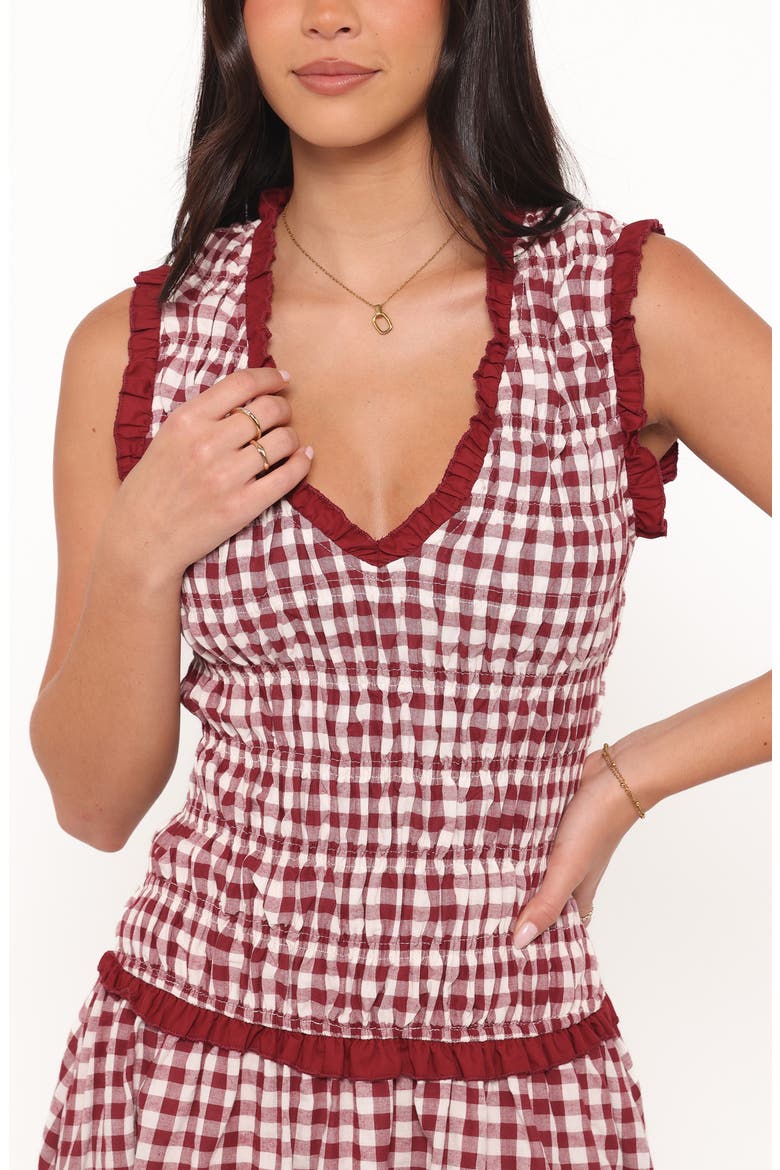 Leabrook Maxi Dress, Alternate, color, BURGUNDY GINGHAM