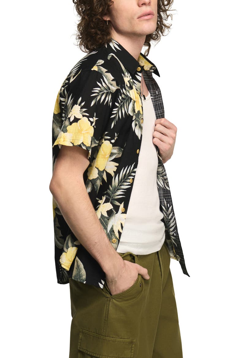 San Gabriel Floral Short Sleeve Shirt, Alternate, color, BLACK FLORAL