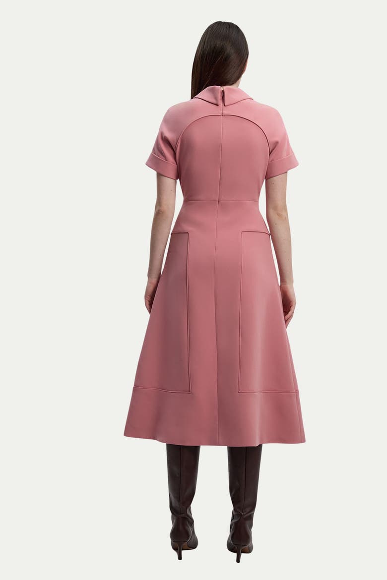 Stretch Tab Detail Full Midi Dress, Alternate, color, Dusty Rose