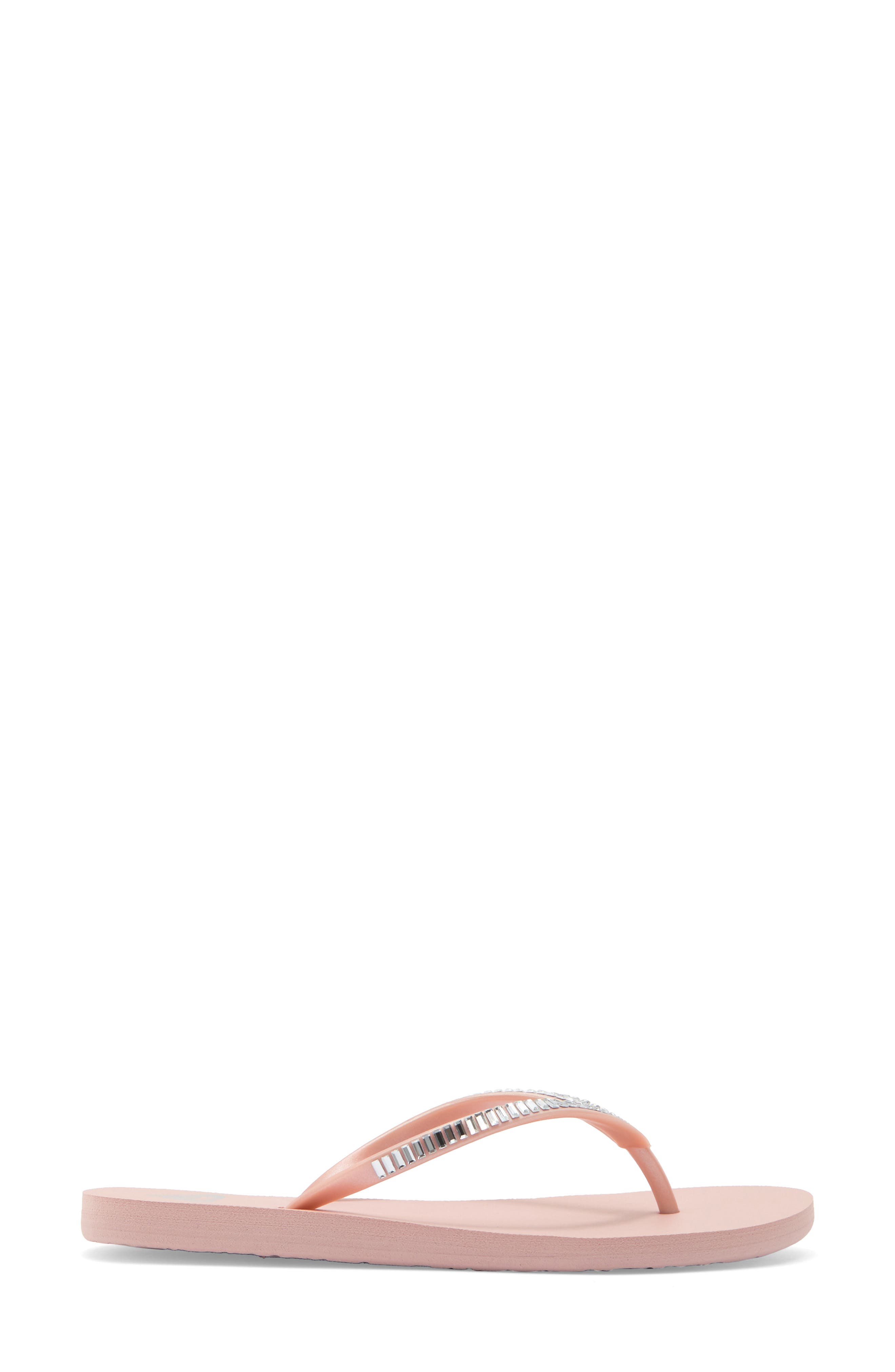 Roxy Bermuda Bling Flip Flop, Alternate, color, Peach