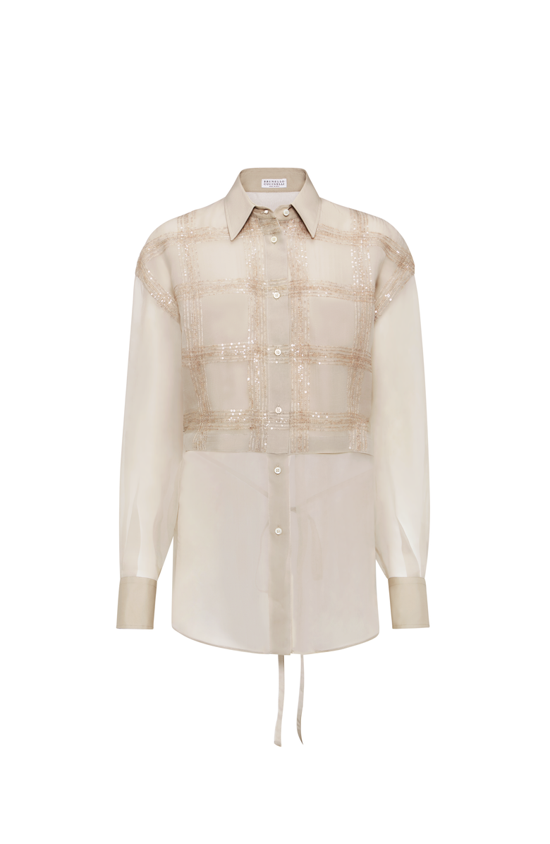 Brunello Cucinelli Dazzling Embroidery shirt, Main, color, Cool Beige