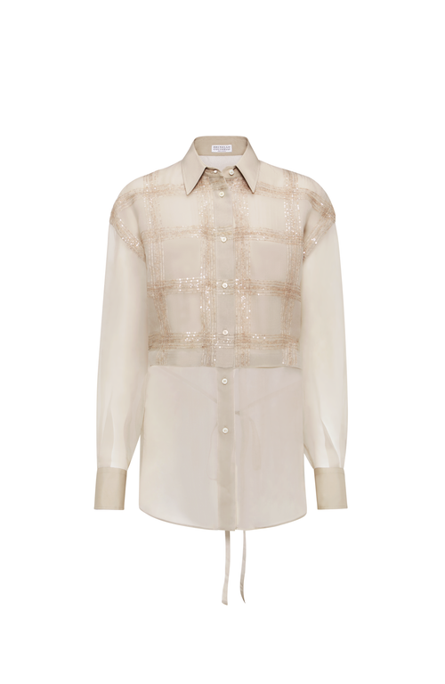 Brunello Cucinelli Dazzling Embroidered Shirt In Multi