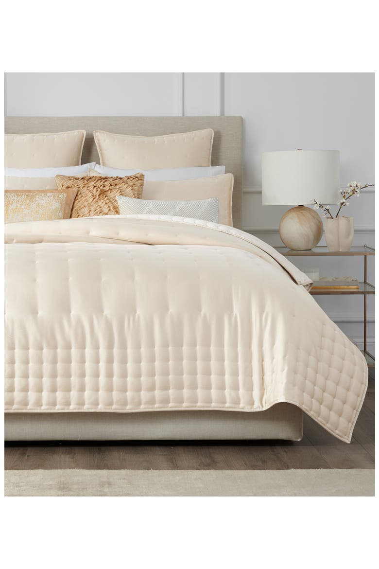 Hammered Silk & Cotton Blend Quilt, Alternate, color, IVORY
