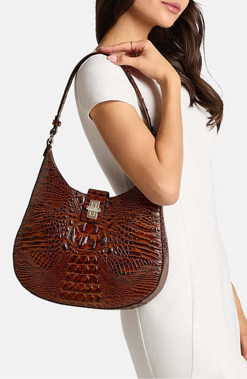 Brahmin Fallon Melbourne Medium Leather Shoulder Bag In Pecan