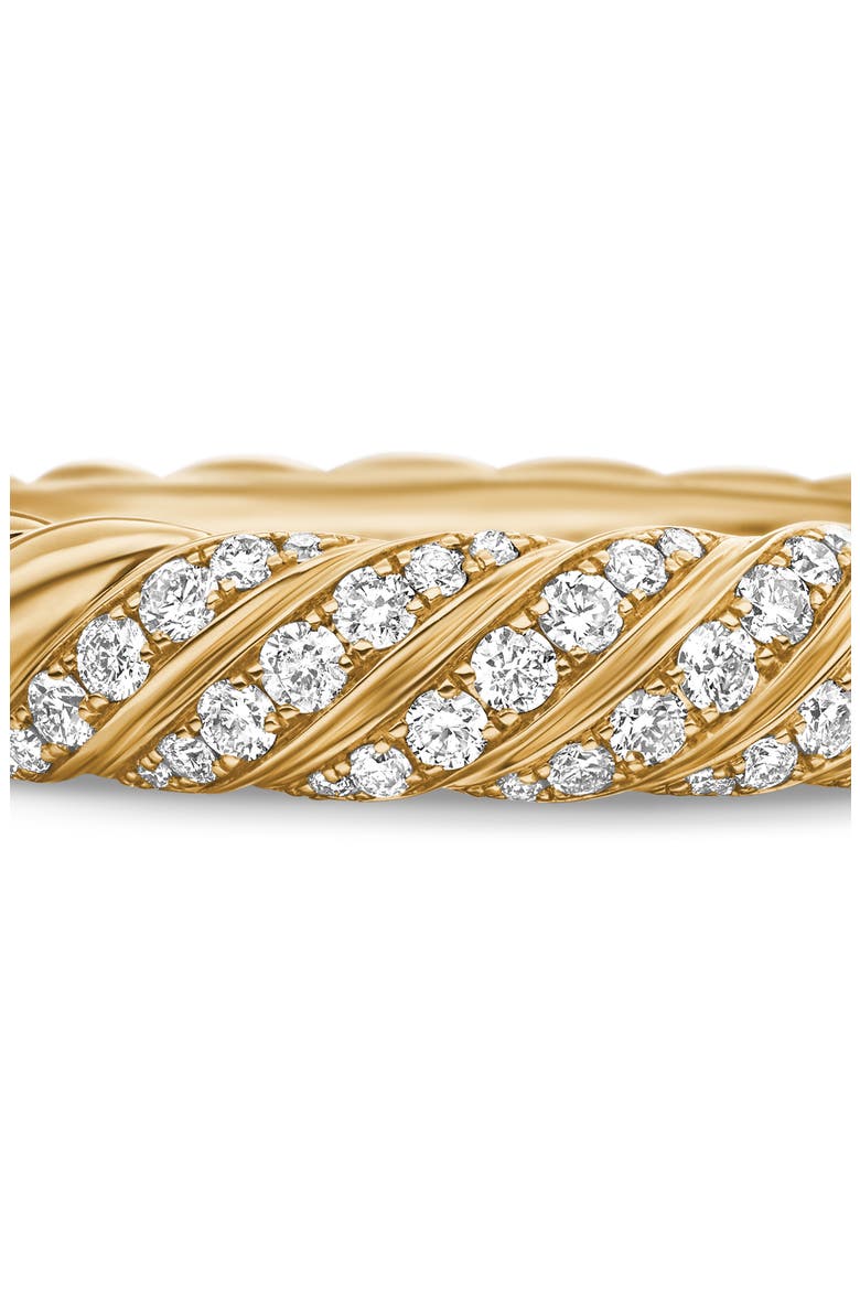 Sculpted Cable Pavé Diamond Band Ring, Alternate, color, 18K YELLOW GOLD/ DIAMOND