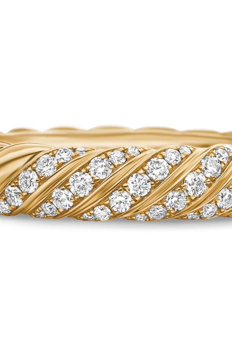 David Yurman Sculpted Cable Pavé Diamond Band Ring, Alternate, color, 18K Yellow Gold/ Diamond