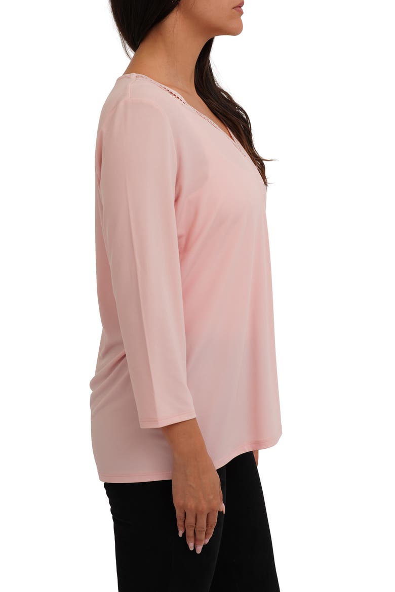 Solid V-Neck Top, Alternate, color, LIGHT PINK
