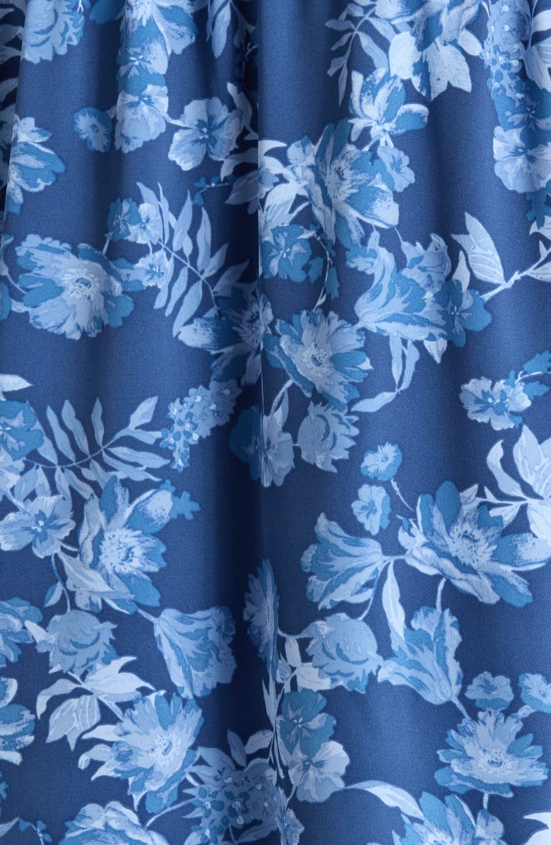 SUGARLIPS Bary Danielle Floral Ruffle Top, Alternate, color, Navy-Blue