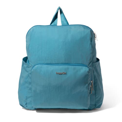 Baggallini Carryall Packable Backpack In Seaside Blue