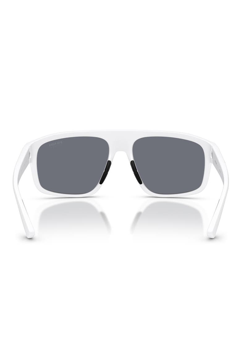 59mm Shield Sunglasses, Alternate, color, MATTE WHITE / BLUE SILVER