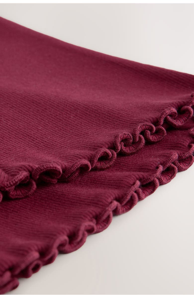 NEXT Kids' Lettuce Hem Flare Leg Leggings, Alternate, color, Red