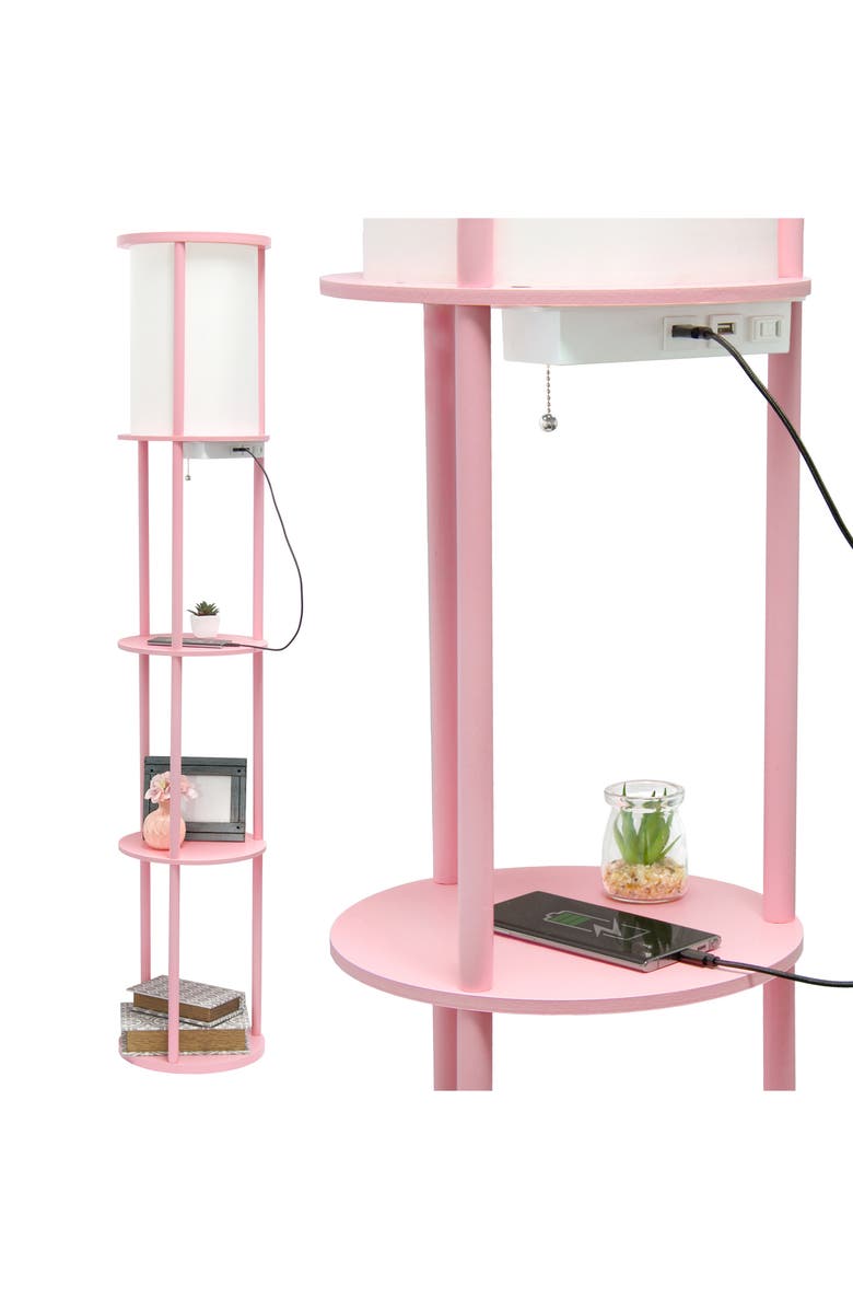 LALIA HOME Shelf USB Floor Lamp, Alternate, color,