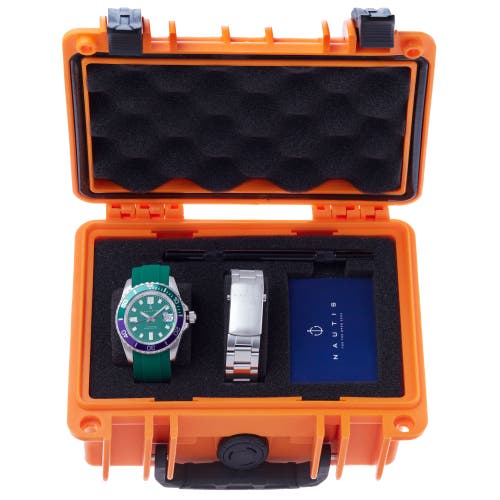 Nautis Interceptor Box Set With Interchangable Bands And Date Display In Green