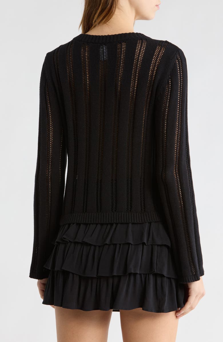 Abound Tie Front Cardigan, Alternate, color, Black