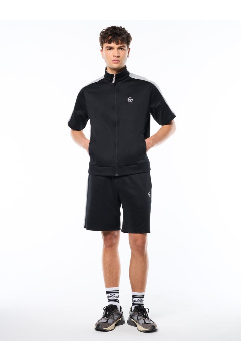 Viscotti Short Sleeve Track Jacket, Alternate, color, BLACK BEAUTY