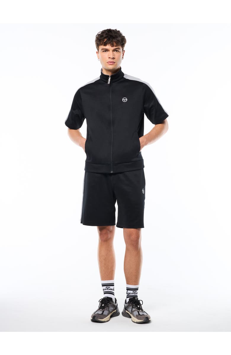 Sergio Tacchini Viscotti Short Sleeve Track Jacket, Alternate, color, Black Beauty
