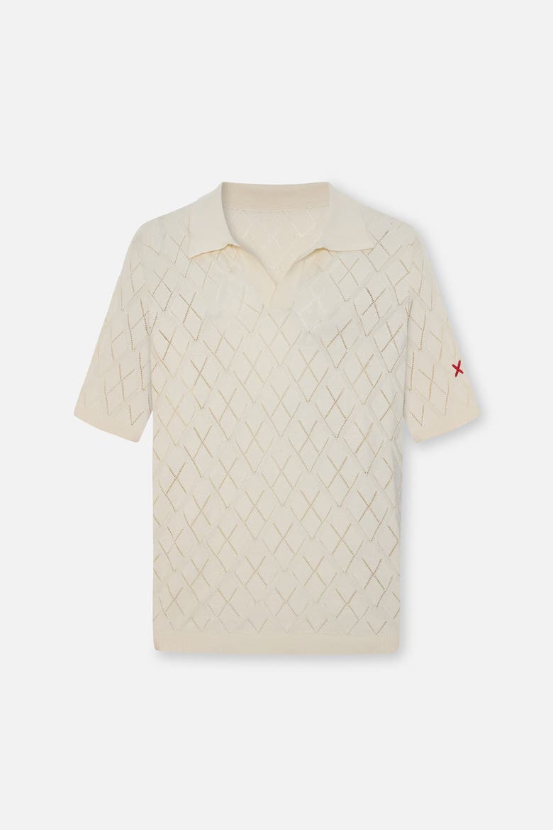 Daydreamers Short Sleeve Knit Polo T Shirt, Main, color, Beige