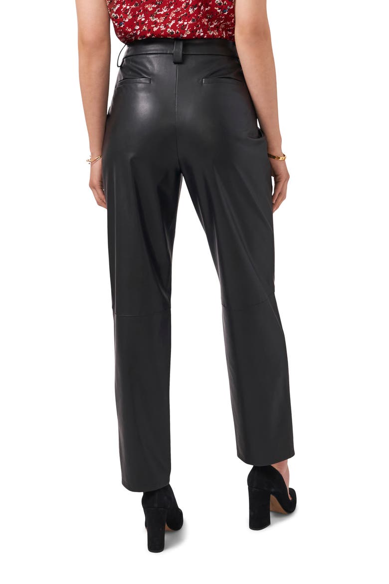 Straight Leg Faux Leather Pants, Alternate, color, RICH BLACK