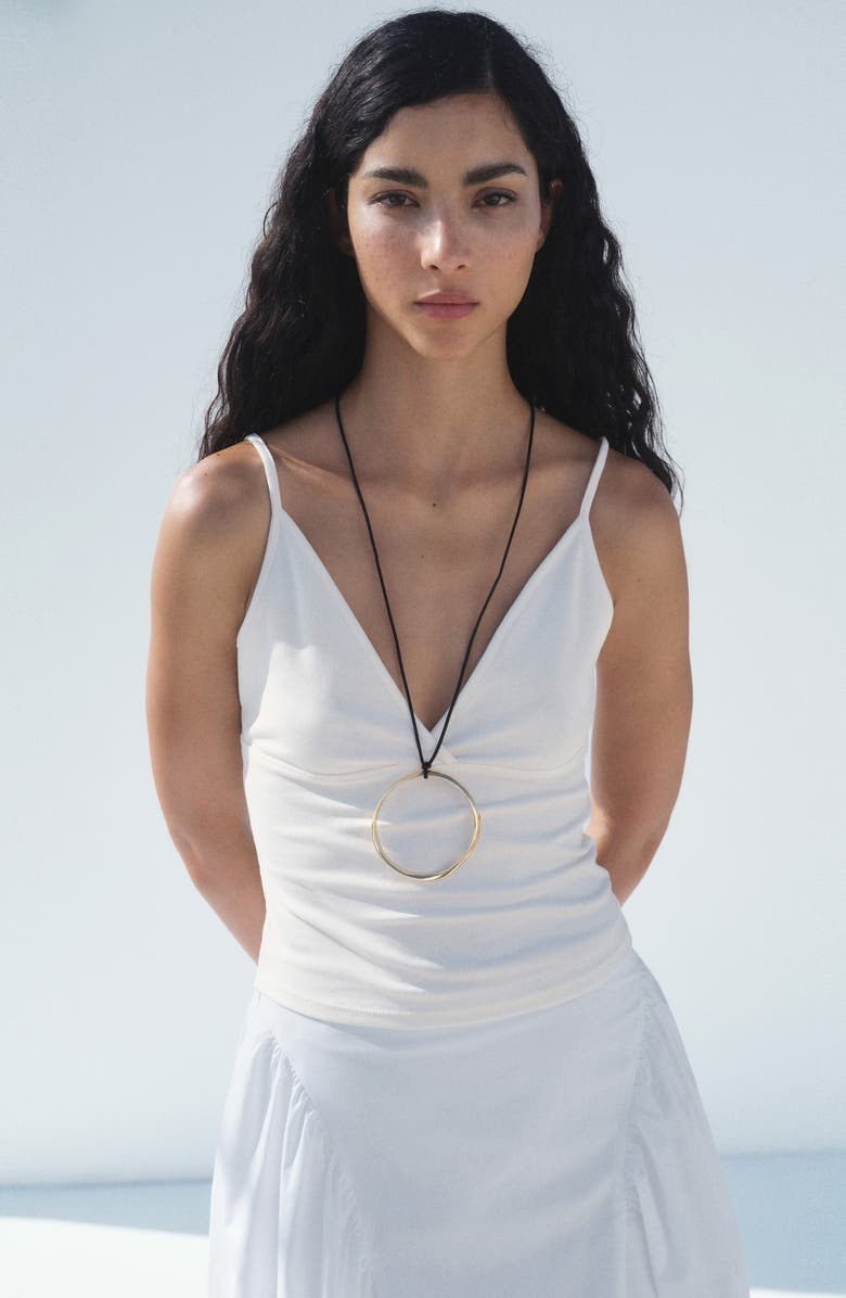 MANGO Cotton Midi Skirt with Pleats, Alternate, color, White