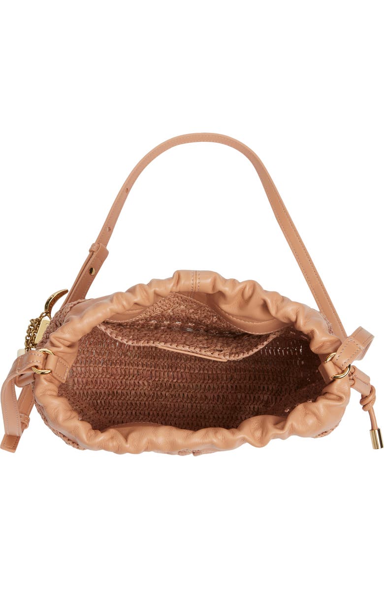 Chloé Mini Summer Banana Woven Raffia Drawstring Shoulder Bag, Alternate, color, Summery Beige