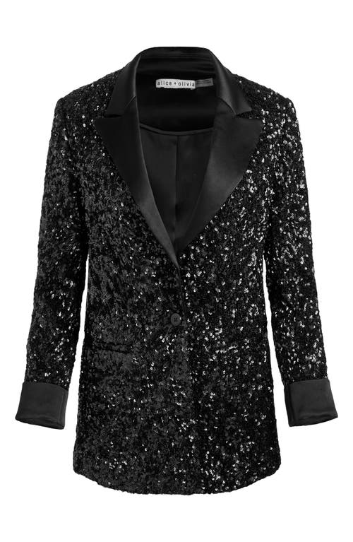 Alice And Olivia Alice + Olivia Breann Sequin-embellished Blazer In Black