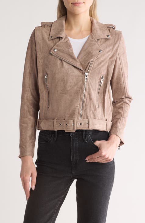 Faux Suede Moto Jacket