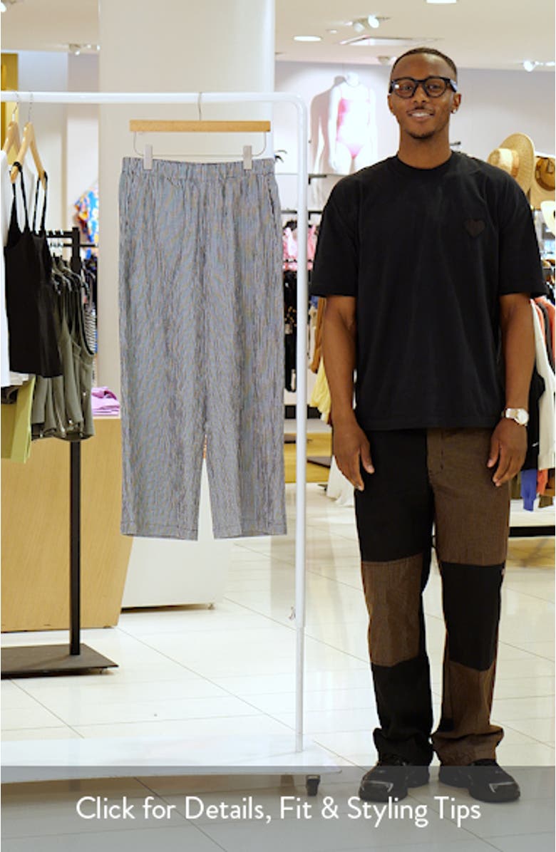 Check Print Wide Leg Ankle Pants, sales video thumbnail