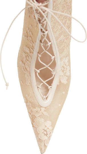 KM Lace Pointed Toe Bootie