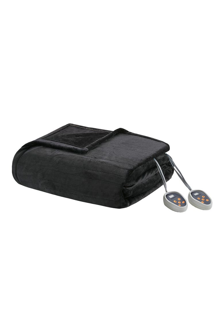 OEKO-TEX Heated Blanket, Main, color, BLACK