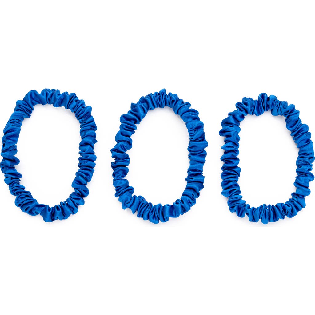 BLISSY 3-Pack Skinny Silk Scrunchies in Azure  product