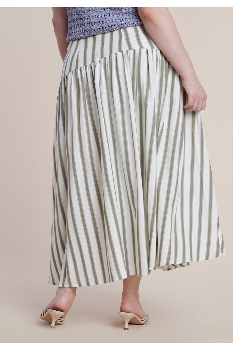 Drop Waist Striped Linen Skirt, Alternate, color, IGUANA STRIPE