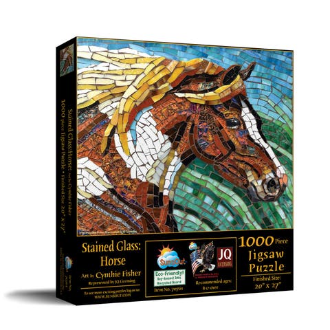 Stained Glass Horse 1000 piece Jigsaw Puzzle for Adults