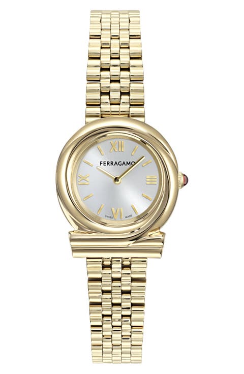 Gancini Twisted Bracelet Watch, 28mm