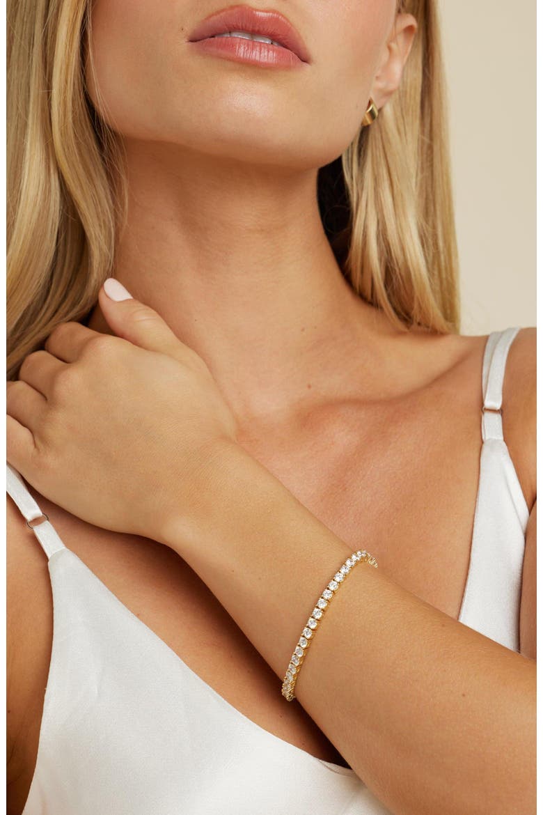 Zoe Tennis Bracelet, Alternate, color, Gold