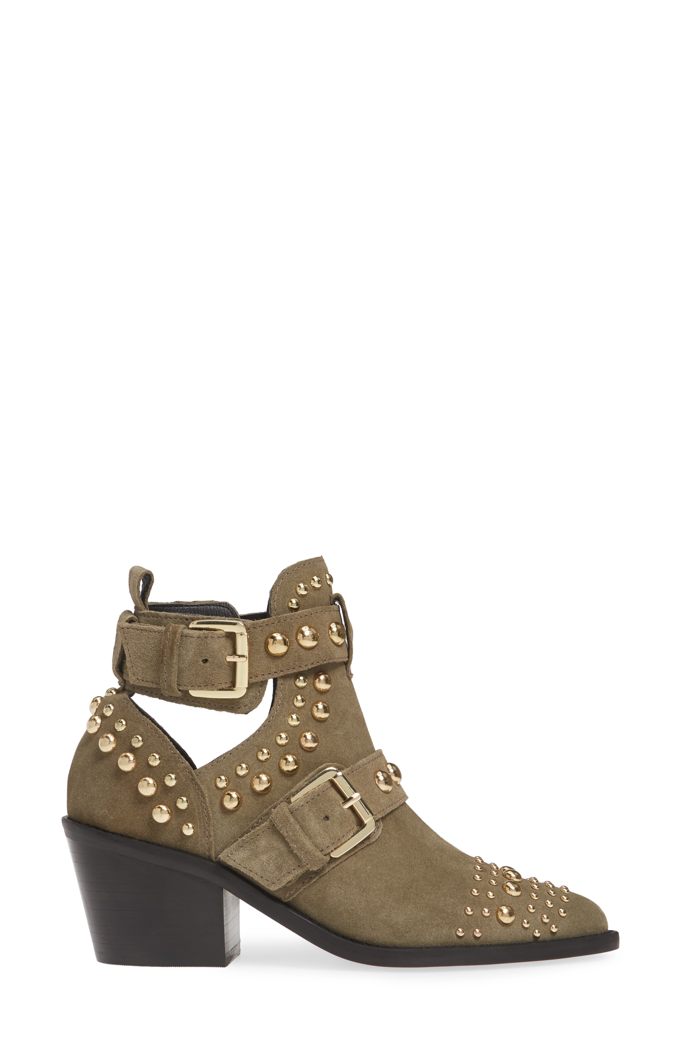 Sybil Studded Bootie, Alternate, color, KHAKI SUEDE