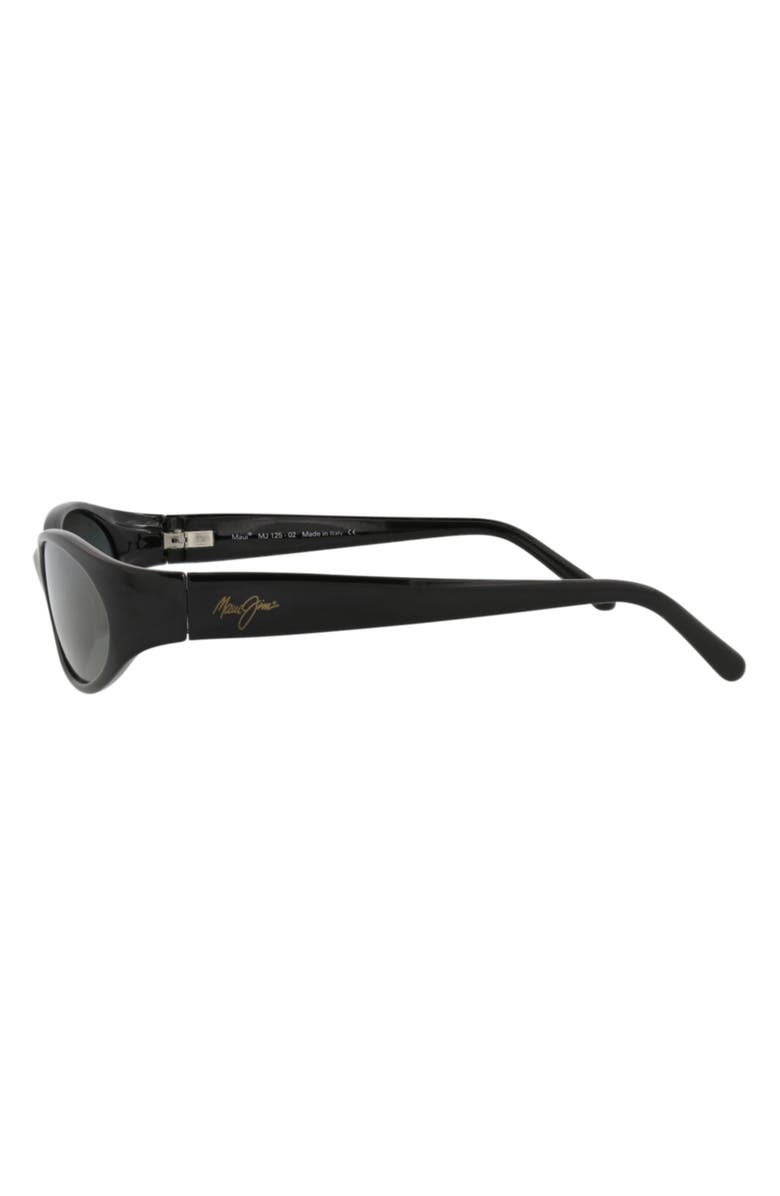 Maui Jim 57mm Polarized Oval Sunglasses, Alternate, color, Black Black Grey
