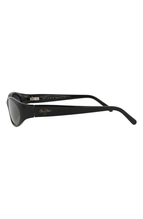Maui Jim 57mm Polarized Oval Sunglasses In Black